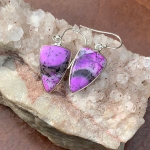 PURPLE DENDRITIC OPAL925 STERLING SILVER EARRINGS